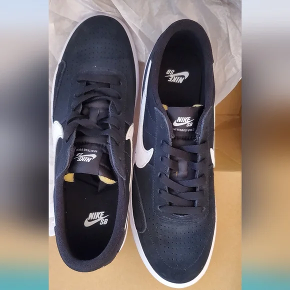 Nike SB Heritage VULC Classic Black & White Skater Street Shoe Sneakers NIB - Picture 8 of 11